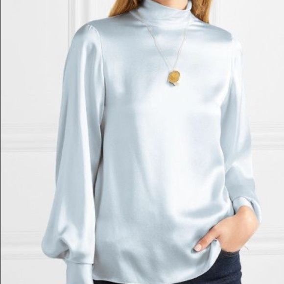 Blue Vince Silk Blouse - Picture 1 of 6